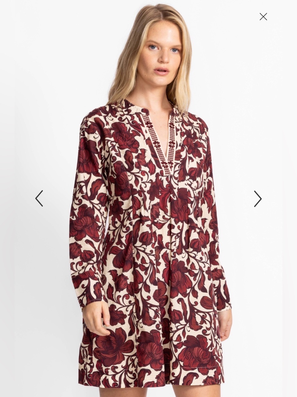 Johnny Was Printed Pleated Dress